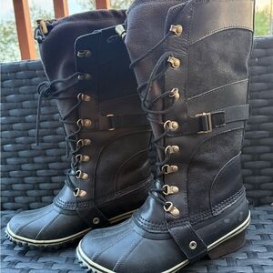 Sorel Black and Tan Winter Boots